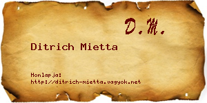 Ditrich Mietta névjegykártya